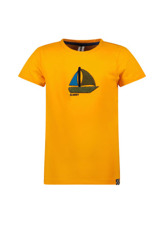 B.NOSY T-shirt oranje zeilboot jongens