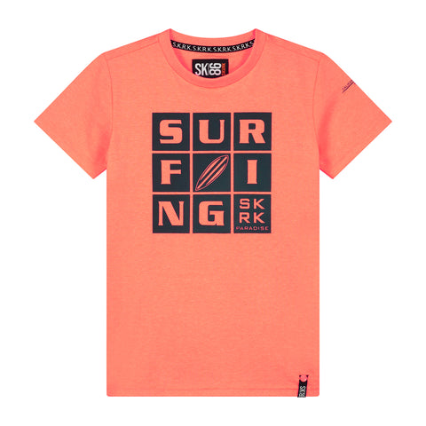 SKURK t-shirt surfing oranje jongens