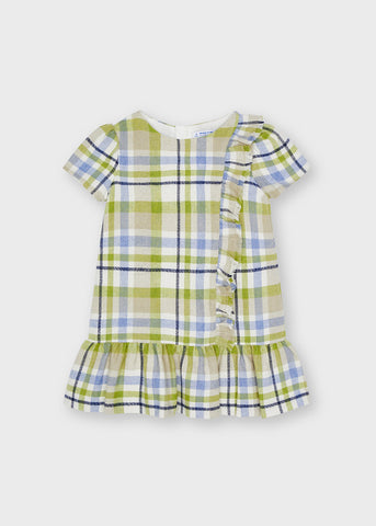 Mayoral jurk plaid ruitjes groen blauw meisjes