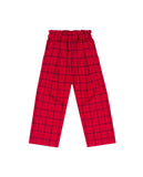 UBS2 Brede rode broek met blauwe ruit meisjes