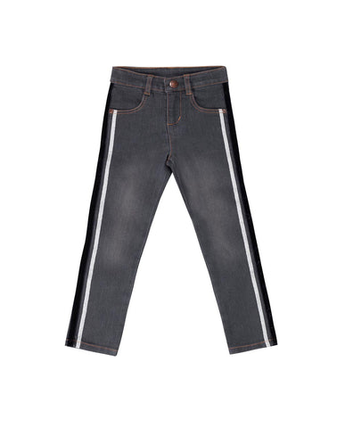 UBS2 Grijze skinny jeans met accentstrepen meisjes
