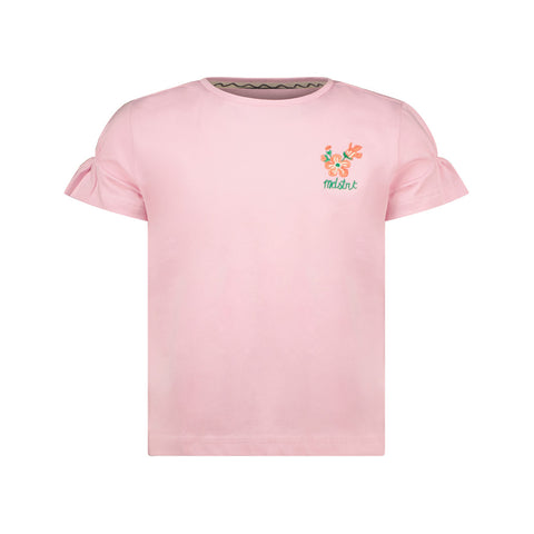 Moodstreet T-shirt lila met bloemen meisjes