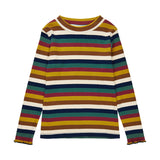 The New T-shirt geribt herfskleurige strepen meisjes