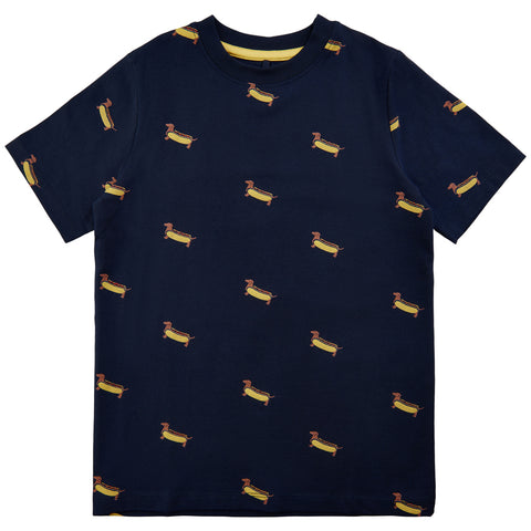 The New T-shirt hotdogprint blauw jongens