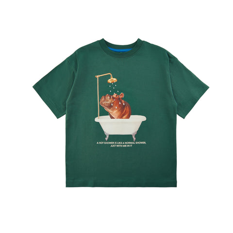 The New t-shirt nijlpaard in bad jongens