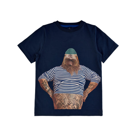 The New T-shirt zeeleeuw / zeebonk blauw jongens