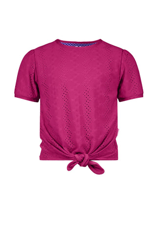 B.NOSY Fuchsia top met knoop meisjes